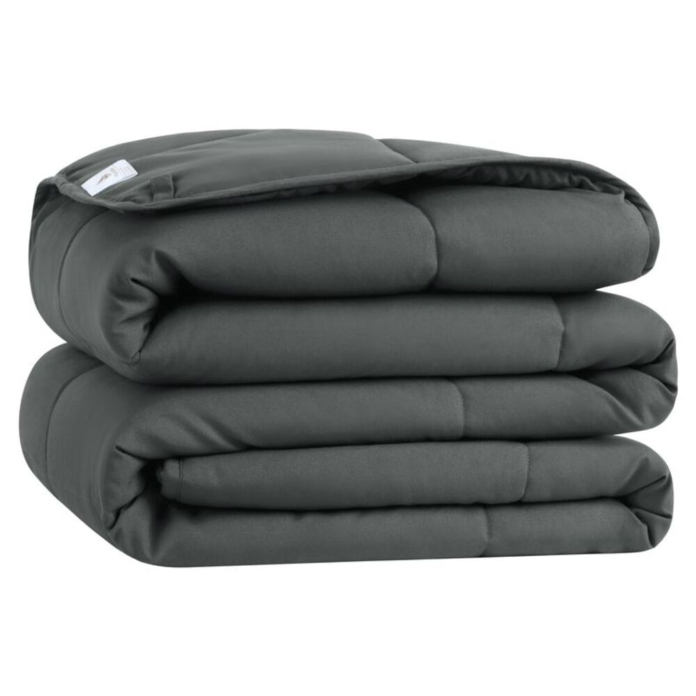 Comforter Quilted Down Alternative Machine Washable Duvet Insert Dark Gray TWIN